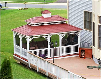 Vinyl Double Roof Rectangle Gazebos