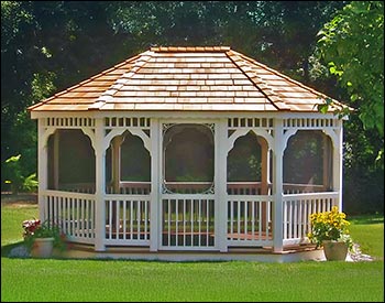 Vinyl Single Roof Oval Gazebos