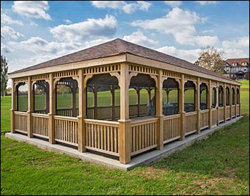 Treated Pine Single Roof Rectangle Gazebos