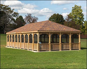 Treated Pine Single Roof Rectangle Gazebos