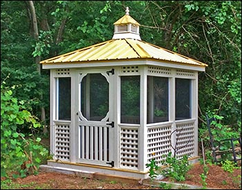 Treated Pine Single Roof Rectangle Gazebos