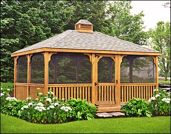 Treated Pine Single Roof Rectangle Gazebos