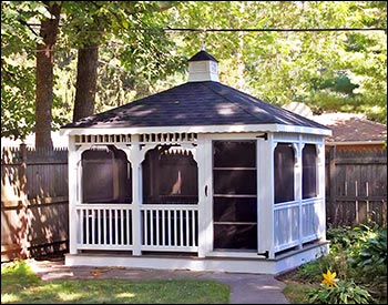 Vinyl Single Roof Rectangle Gazebos