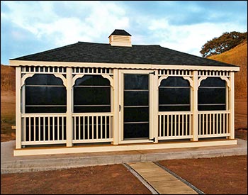 Vinyl Single Roof Rectangle Gazebos