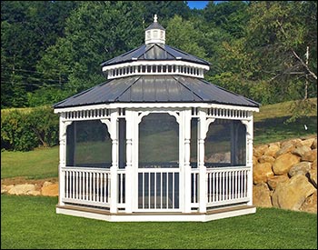 Vinyl Double Roof Octagon Gazebos