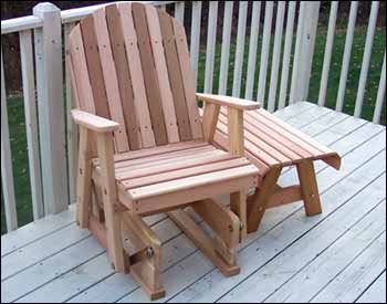 Red Cedar Blue Mountain Fanback Glider Chair