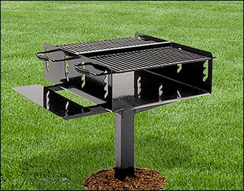 Bi-Level Park Grill w/ Utility Shelf