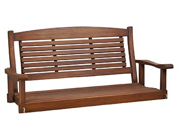 Red Grandis 4 Slat Back Porch Swing