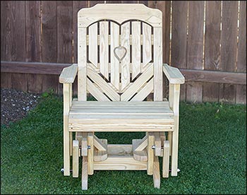 Treated Pine Heartback Glider Chair