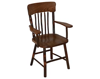 Hickory Panel Back Dining Chair With Arms