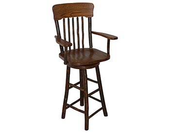 Hickory Panel Back Swivel Barchair