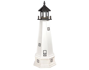 Poly Lumber/Wooden Hybrid Cape Cod Lighthouse Replica with Base