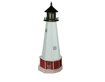 Poly Lumber/Wooden Hybrid Cape Florida Lighthouse Replica with Base