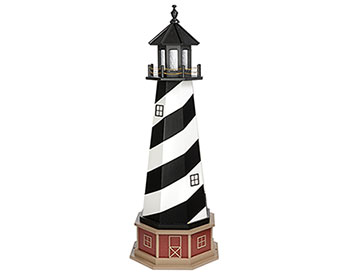 Poly Lumber/Wooden Hybrid Cape Hatteras Lighthouse Replica with Base