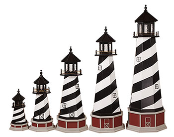 Poly Lumber/Wooden Hybrid Cape Hatteras Lighthouse Replica with Base