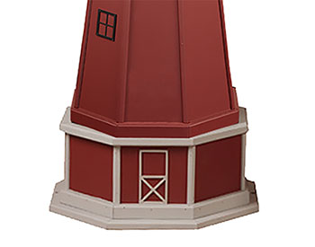 Poly Lumber/Wooden Hybrid Vermillion Lighthouse Replica with Base