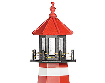 Poly Lumber/Wooden Hybrid West Quoddy Lighthouse Replica with Base