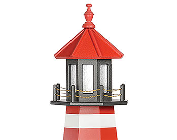 Poly Lumber/Wooden Hybrid West Quoddy Lighthouse Replica with Base