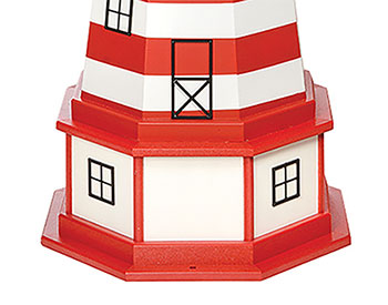 Poly Lumber/Wooden Hybrid West Quoddy Lighthouse Replica with Base