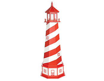 Poly Lumber/Wooden Hybrid White Shoal Lighthouse Replica with Base