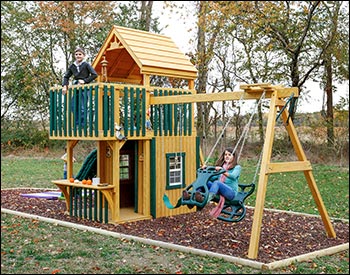 Trading Post Treated Pine Swing & Slide Playset