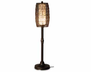 Outdoor Wicker Barrel Floor Lamp