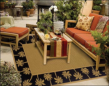 Lanai Palm Rug - Black