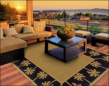 Lanai Palm Rug - Black