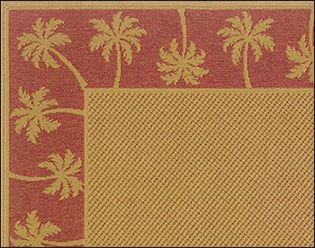 Lanai Palm Rug - Rust