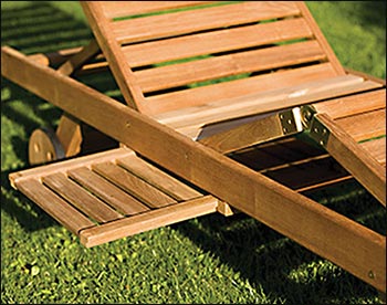 Teak Reclining Sunbed