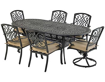 Aluminum 7 Pc. Dining Set - 84" Oval Table
