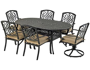 Aluminum 7 Pc. Dining Set - 72" Oval Table