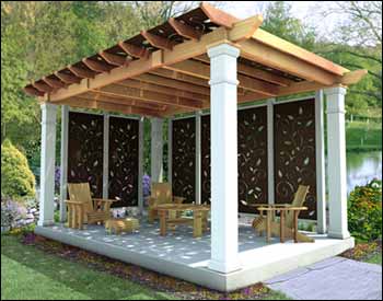 Rough Cut Cedar Free Standing Oasis Pergola