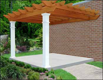 Rough Cut Cedar Wall Mounted Oasis Pergola