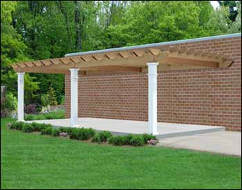 Rough Cut Cedar Wall Mounted Oasis Pergola