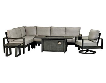 Aluminum 9 Pc. Sectional Deep Seating Group