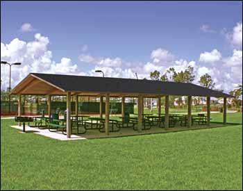 Wood Single Roof Savannah (Rectangle) Pavilions