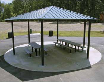 All Steel Single Roof Orchard (Hexagon) Pavilions