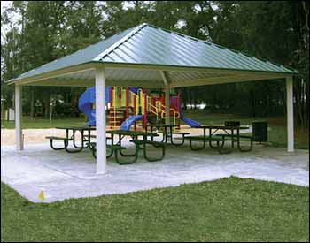 All Steel Single Roof Forestview (Square) Pavilions