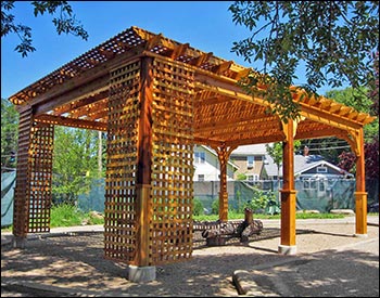 Red Cedar Free Standing 4-Beam Pergolas