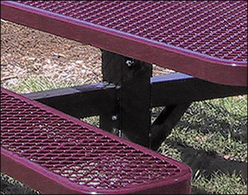 6 Pedestal Expanded Metal Picnic Table