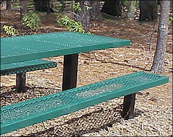 Permanent Mount Expanded Metal Picnic Table