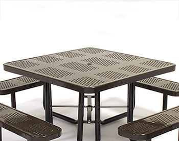 Square Perforated Metal Picnic Table