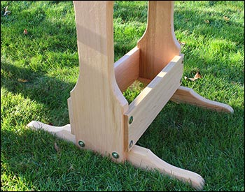 Red Cedar Round Trestle Table w/ Tab Backed Benches