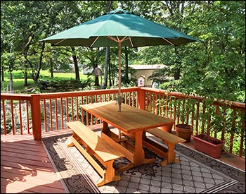 Red Cedar Rectangular Trestle Picnic Table Set