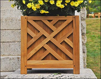 Teak Chippendale Planter