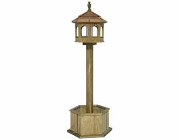 Greyfield Gazebo Birdfeeder and Planter Box w/Mounting Post