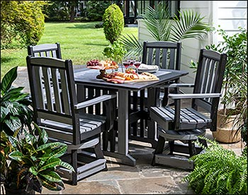 Poly Lumber 5 Pc.Swivel English Garden Set