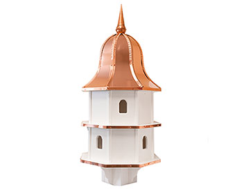 Poly Lumber White Birdhouse w/Copper Roof