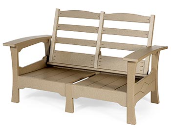  Poly Lumber Mission 5 Piece Love Seat Set w/ Sunbrella Cushions